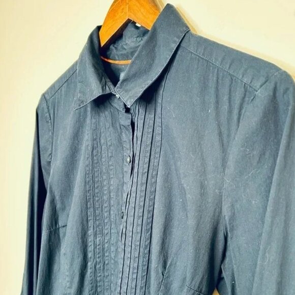 Tommy Hilfiger Poplin Button Down Shirt Dress with Belt Navy Size Large - Picture 8 of 10